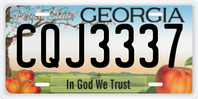 GA license plate CQJ3337