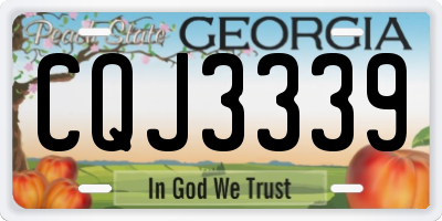 GA license plate CQJ3339