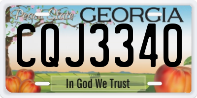 GA license plate CQJ3340