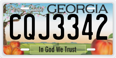 GA license plate CQJ3342
