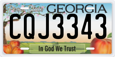 GA license plate CQJ3343