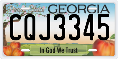 GA license plate CQJ3345
