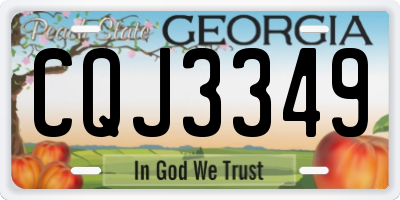 GA license plate CQJ3349