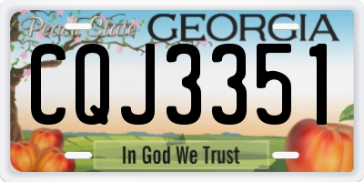 GA license plate CQJ3351