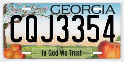 GA license plate CQJ3354