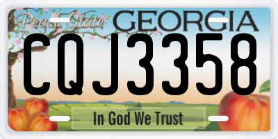 GA license plate CQJ3358