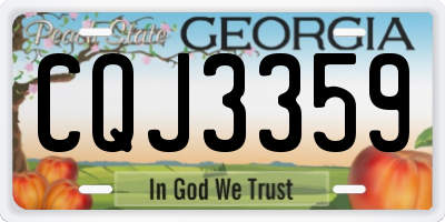 GA license plate CQJ3359