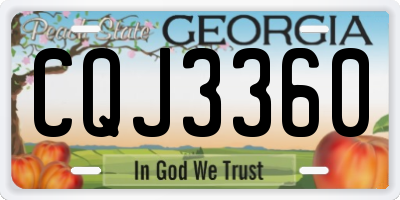 GA license plate CQJ3360