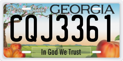 GA license plate CQJ3361