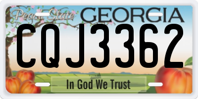 GA license plate CQJ3362