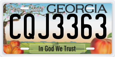 GA license plate CQJ3363