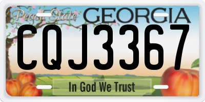 GA license plate CQJ3367