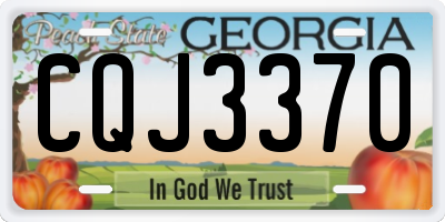 GA license plate CQJ3370