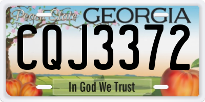 GA license plate CQJ3372