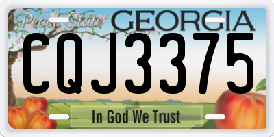 GA license plate CQJ3375