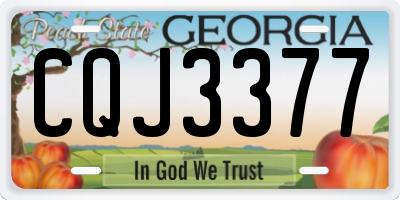 GA license plate CQJ3377