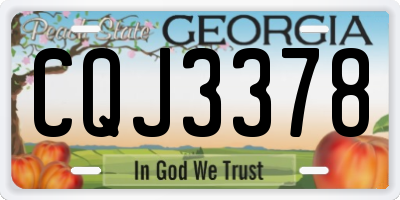 GA license plate CQJ3378