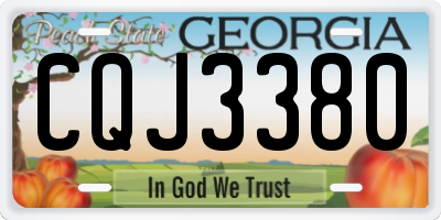 GA license plate CQJ3380