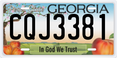 GA license plate CQJ3381
