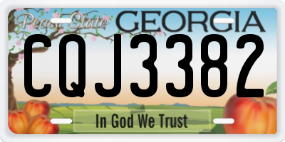 GA license plate CQJ3382