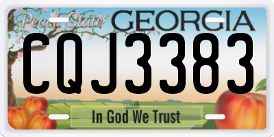 GA license plate CQJ3383