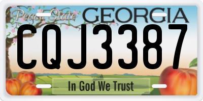 GA license plate CQJ3387