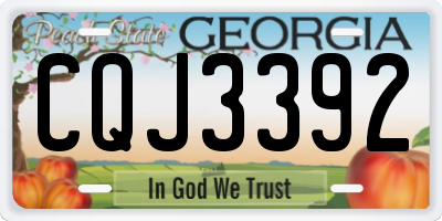 GA license plate CQJ3392