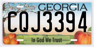 GA license plate CQJ3394