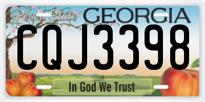GA license plate CQJ3398