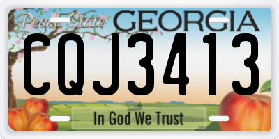 GA license plate CQJ3413