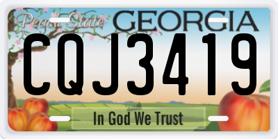 GA license plate CQJ3419