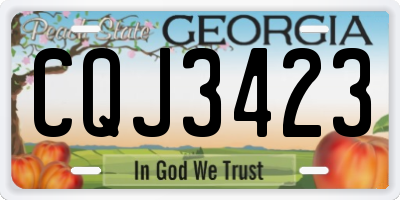 GA license plate CQJ3423