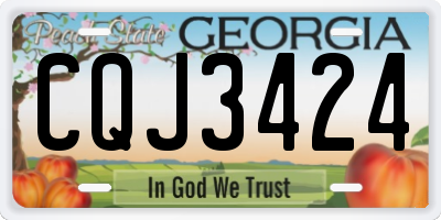 GA license plate CQJ3424