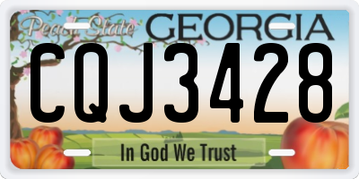 GA license plate CQJ3428