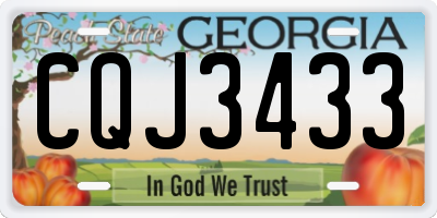 GA license plate CQJ3433