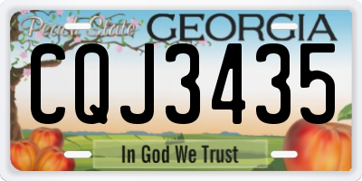 GA license plate CQJ3435