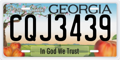 GA license plate CQJ3439