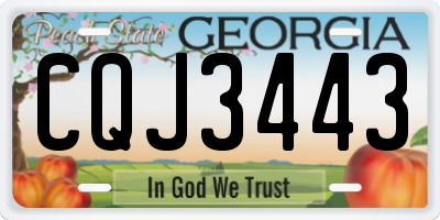 GA license plate CQJ3443