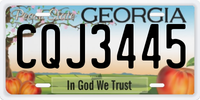 GA license plate CQJ3445