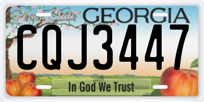GA license plate CQJ3447