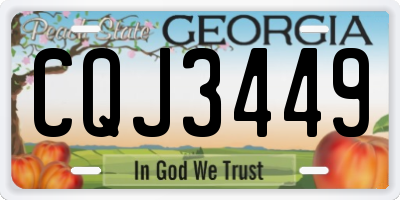 GA license plate CQJ3449