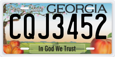 GA license plate CQJ3452