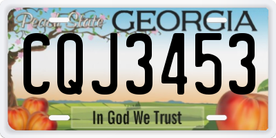 GA license plate CQJ3453