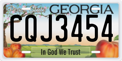 GA license plate CQJ3454