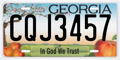 GA license plate CQJ3457