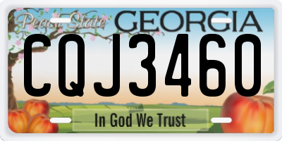 GA license plate CQJ3460