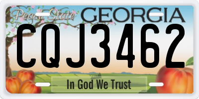 GA license plate CQJ3462