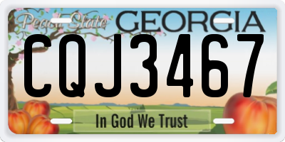 GA license plate CQJ3467