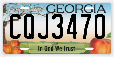 GA license plate CQJ3470