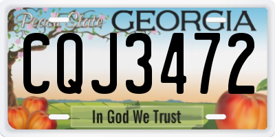 GA license plate CQJ3472